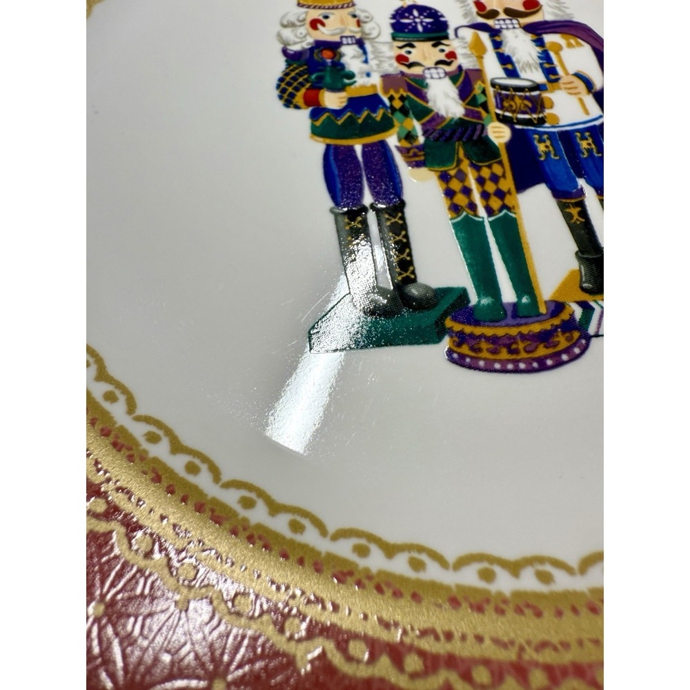 VTG Robert Stanley Home Collection Pink 2PC Christmas Nutcrackers Plates 8.8 in - Picture 9 of 14